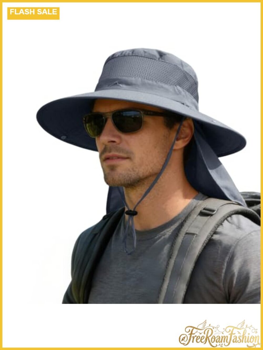 Sun Hat UPF 50+ Wide Brim Neck Flap Fishing Hiking Unisex